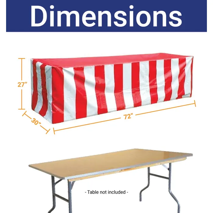 Vinyl 6′ Banquet Table Cover, Red & White - Image 2